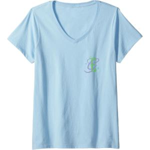imageWomens Wicked For Good Forever My Friend Silhouettes Front ampamp Back VNeck TShirtBaby Blue