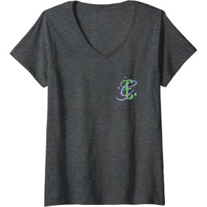 imageWomens Wicked For Good Forever My Friend Silhouettes Front ampamp Back VNeck TShirtDark Heather Grey