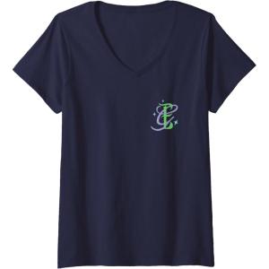 imageWomens Wicked For Good Forever My Friend Silhouettes Front ampamp Back VNeck TShirtNavy Blue