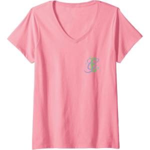 imageWomens Wicked For Good Forever My Friend Silhouettes Front ampamp Back VNeck TShirtPink