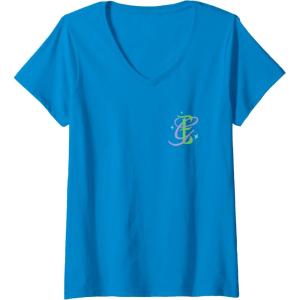imageWomens Wicked For Good Forever My Friend Silhouettes Front ampamp Back VNeck TShirtSapphire Blue