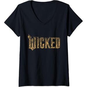imageWomens Wicked For Good Gold Glam Logo VNeck TShirtBlack