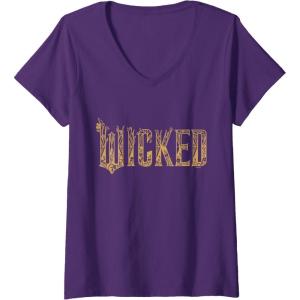 imageWomens Wicked For Good Gold Glam Logo VNeck TShirtPurple