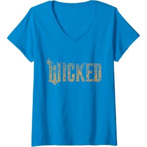 imageWomens Wicked For Good Gold Glam Logo VNeck TShirtSapphire Blue