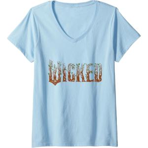 imageWomens Wicked For Good Ozian Forest Textured Logo VNeck TShirtBaby Blue