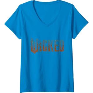 imageWomens Wicked For Good Ozian Forest Textured Logo VNeck TShirtSapphire Blue
