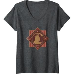 imageWomens Wicked Glinda Enchanted Floral Silhouette VNeck TShirtDark Heather Grey
