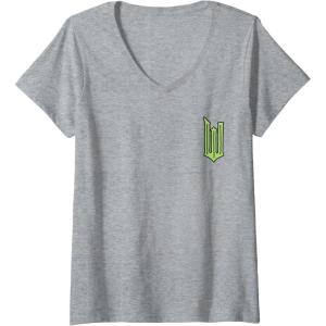 imageWomens Wicked Logo Elphaba Daydreaming Playful Cartoon Style VNeck TShirtHeather Grey