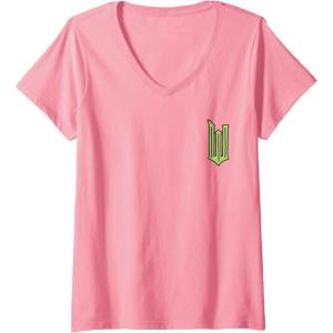 imageWomens Wicked Logo Elphaba Daydreaming Playful Cartoon Style VNeck TShirtPink