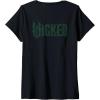 imageWomens Wicked For Good Enchanted Forest Front And Back VNeck TShirtBlack