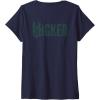 imageWomens Wicked For Good Enchanted Forest Front And Back VNeck TShirtNavy Blue