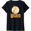 imageWomens Wicked For Good Glinda Gold Silhouette Front And Back VNeck TShirtBlack