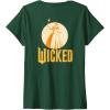 imageWomens Wicked For Good Glinda Gold Silhouette Front And Back VNeck TShirtDark Green