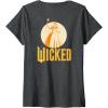 imageWomens Wicked For Good Glinda Gold Silhouette Front And Back VNeck TShirtDark Heather Grey