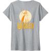 imageWomens Wicked For Good Glinda Gold Silhouette Front And Back VNeck TShirtHeather Grey