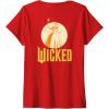 imageWomens Wicked For Good Glinda Gold Silhouette Front And Back VNeck TShirtRed