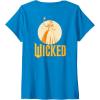 imageWomens Wicked For Good Glinda Gold Silhouette Front And Back VNeck TShirtSapphire Blue
