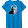 imageWomens Wicked For Good Glinda and Elphaba Friends Front ampamp Back VNeck TShirtSapphire Blue