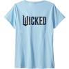 imageWomens Wicked For Good Ozian Pattern Logo Front And Back VNeck TShirtBaby Blue