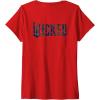 imageWomens Wicked For Good Ozian Pattern Logo Front And Back VNeck TShirtRed