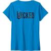 imageWomens Wicked For Good Ozian Pattern Logo Front And Back VNeck TShirtSapphire Blue