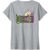 imageWomens Wicked Logo Glinda Daydreaming Playful Cartoon Style VNeck TShirtHeather Grey