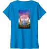 imageWomens Wicked for Good Glinda Bubble Poster Front ampamp Back VNeck TShirtSapphire Blue
