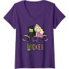 imageWomens Wicked Elphaba ampamp Glinda Together Playful Cartoon Style VNeck TShirtPurple