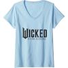imageWomens Wicked For Good Black Minimalist Logo VNeck TShirtBaby Blue