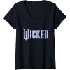 imageWomens Wicked For Good Bubble Shimmer Logo VNeck TShirtBlack