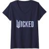 imageWomens Wicked For Good Bubble Shimmer Logo VNeck TShirtNavy Blue