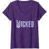 imageWomens Wicked For Good Bubble Shimmer Logo VNeck TShirtPurple