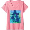 imageWomens Wicked For Good Elphaba Close Up Florals VNeck TShirtPink