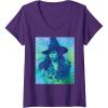 imageWomens Wicked For Good Elphaba Close Up Florals VNeck TShirtPurple