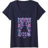 imageWomens Wicked For Good Glinda Floral Grace VNeck TShirtNavy Blue