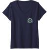 imageWomens Wicked For Good Glinda and Elphaba Friends Front ampamp Back VNeck TShirtNavy Blue