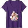 imageWomens Wicked For Good Glinda in Bloom VNeck TShirtPurple