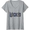 imageWomens Wicked For Good Ozian Pattern Logo VNeck TShirtHeather Grey