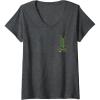 imageWomens Wicked Movie Logo Elphaba Green And Gold Broom VNeck TShirtDark Heather Grey