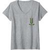 imageWomens Wicked Movie Logo Elphaba Green And Gold Broom VNeck TShirtHeather Grey