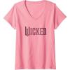 imageWomens Wicked Movie Logo Glinda Pink And Gold VNeck TShirtPink