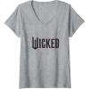 imageWomens Wicked Movie Logo Glinda Upland VNeck TShirtHeather Grey
