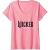 imageWomens Wicked Movie Logo Glinda Upland VNeck TShirtPink