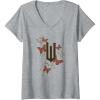 imageWomens Wicked Movie Logo W Butterfly VNeck TShirtHeather Grey
