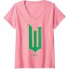 imageWomens Wicked Movie W Logo Green Goes Good With Pink VNeck TShirtPink