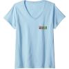 imageWomens Wicked for Good Glinda Bubble Poster Front ampamp Back VNeck TShirtBaby Blue