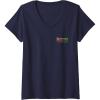 imageWomens Wicked for Good Glinda Bubble Poster Front ampamp Back VNeck TShirtNavy Blue