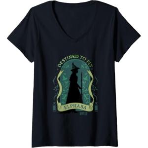 imageWomens Wicked Elphaba Destined To Fly Silhouette VNeck TShirtBlack