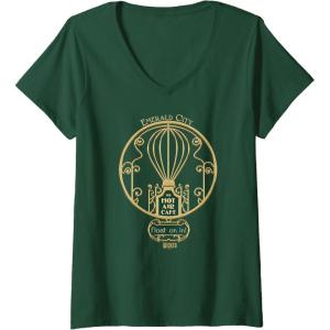 imageWomens Wicked Emerald City Hot Air Cafe VNeck TShirtDark Green