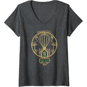 imageWomens Wicked Emerald City Hot Air Cafe VNeck TShirtDark Heather Grey